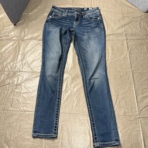 Miss Me Hailey Skinny Jeans 26/30 Blue Medium Wash Mid Rise Stretch M32305